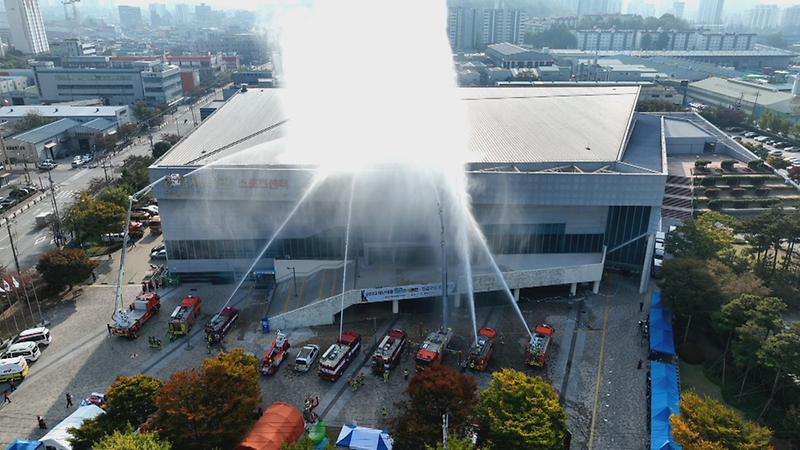 인천시설공단, 송림체육관 안전한국 긴급구조종합훈련 실시 사진