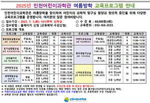인천어린이과학관, ‘여름방학 교육프로그램’ 운영 대표이미지
